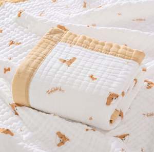 Couverture en mousseline personnalisée avec impression, 100% coton biologique, couverture d'emmaillotage pour bébé, à la maison et à l'extérieur - Product Image 5