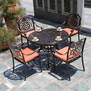 <span class=keywords><strong>Table</strong></span> en métal vintage en aluminium coulé pour l'extérieur, cafétéria, <span class=keywords><strong>jardin</strong></span> - Product Image 5