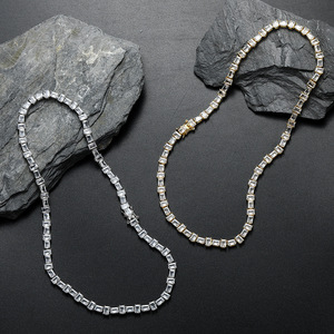 4 * 6Mm Square Zircon Horizontally and Vertically Arranged Rectangular Zirconium Tennis Chain Tanjing Fashion Lijing Necklace - Product Image 2