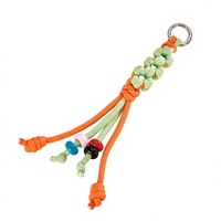 Porte-clés pendentif tressé à la main avec perles florales pour l'extérieur - Polyester pour le camping