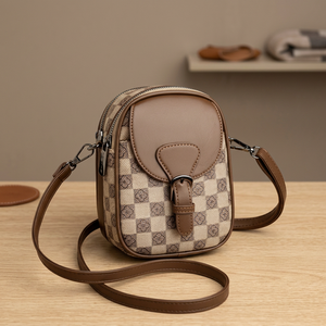 Bolso Bandolera Vintage para Mujer, Diseño de Rejilla de Diamantes, Piel Sintética, Cierre Antirrobo, Cierre de Hebilla, para Viajes al Aire Libre - Product Image 2