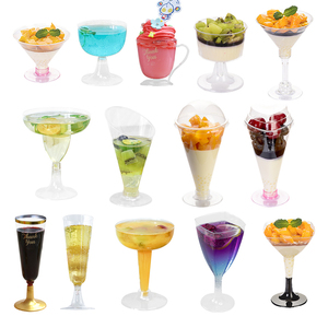 Grande tasse à mousse, tasse à pudding, vin rouge, champagne, tasse aérienne, tasse en plastique jetable, transparente, gobelets à gâteaux avec couvercle - Product Image 1