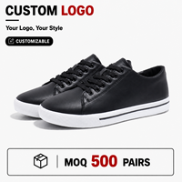 Chaussures décontractées pour hommes en gros, baskets basses noires en microfibre respirante à lacets, logo personnalisé, chaussures de créateur de mode OEM ODM