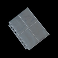 Pochette de protection de cartes à 4 anneaux, format A5, haute transparence, pour Album Photo, cartes de jeu, 4 poches