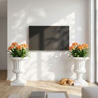 Pots et jardinières en résine de fibre de verre pour l'intérieur et l'extérieur, grands pots à fleurs pour jardin
