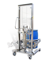 DA40S Basculateur et verseur de fûts hydraulique entièrement en acier inoxydable : Manipulation sanitaire pour les secteurs pharmaceutique et alimentaire