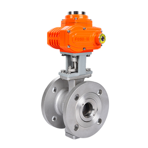 220VAC 380VAC Motorized Rotary <b>Ball</b> Metal Sealing Carbon <b>Steel</b> V Port Flange Explosion Proof - Product Image 4