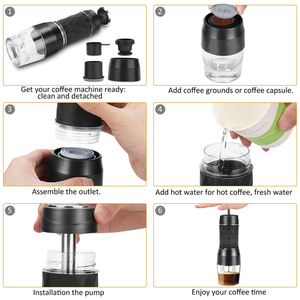 <span class=keywords><strong>Mini</strong></span> cápsula portátil para <span class=keywords><strong>cafetera</strong></span> Expresso y café en polvo para café y té frío al aire libre 2 en 1 brillante 80ml 15-20 - Product Image 5