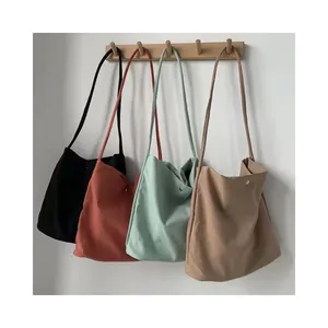 Fashion Nylon Canvas Tote Bag Wholesale Cotton Bag Candy Solid Color Reusable Custom Tote Bags for Women