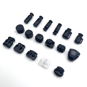 Chất lượng cao màu đen vòng dây khóa Stopper nhựa có thể điều chỉnh dây rút Stopper với dây kết thúc cho quần áo - Product Image 2