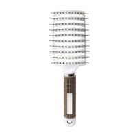 Outils de coiffure LOGO personnalisé couleur plastique Nylon brosse de Massage brosse à cheveux courbe Vent démêlant brosse pour un séchage plus rapide
