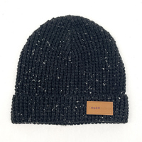 Bonnet en tricot gaufré avec logo brodé personnalisé, en fil mélangé, chaud pour l'hiver, texturé et doux, pour femme