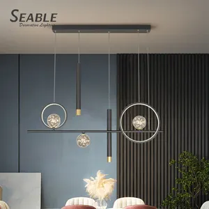Unique Style Decoration Indoor Home Restaurant Large Modern LED Black Golden Chandelier