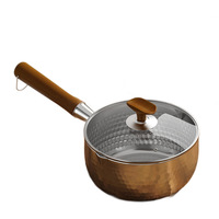 Ensemble de marmites à soupe et à bouillon en acier inoxydable 3L avec couvercle en verre, design Japandi, compatible lave-vaisselle, poignée antidérapante