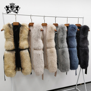 Vestes de luxe sans manches pour femmes, vêtements d'extérieur, à la mode, véritable <span class=keywords><strong>Gilet</strong></span> en fourrure de renard, nouveau, - Product Image 1