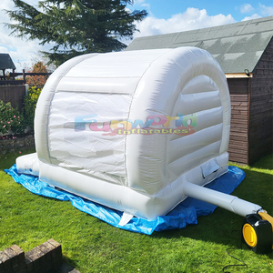 Castillo inflable blanco para niños, brincolín comercial para fiestas al aire libre. - Product Image 3