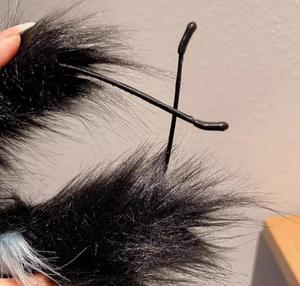 Chat loup renard <span class=keywords><strong>chien</strong></span> <span class=keywords><strong>oreilles</strong></span> bandeau fait à la main fausse fourrure Cosplay Halloween Costume fête - Product Image 5