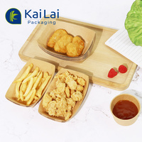 Plateau de bateau en papier recyclable de qualité alimentaire 100% biodégradable jetable avec emballage enduit PLA