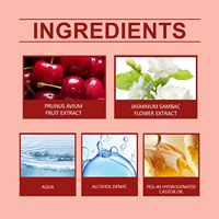Perfume Frutal de Cereza Dulce 50ml Unisex de Larga Duración en Botella de Vidrio con Tapa Dorada, Envío desde Almacén en el Extranjero