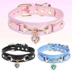 Collar para Perro o Gato, Personalizado con Cristales Brillantes y Pedrería, Acolchado de Cuero PU, para Cachorros y Gatitos Pequeños y Medianos - Product Image 6