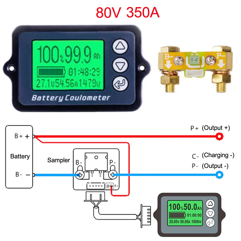 DollaTek 8-80V 100A Batterij Stroom Voltmeter LCD Display Digitale Tester Monitor voor Auto/Motorboot/Caravan etc