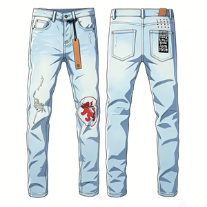 Luxury Jeans Top Quality Ksubiy Jeans Mens Pants Trousers Denim Y2K Distressed Designer Brand Ksubis <b>Hip</b> Hop Jeans <b>for</b> Men - Product Image 1