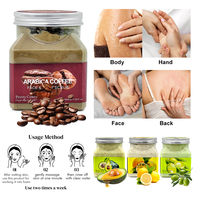 Gommage corporel naturel en gros sous marque privée, éclaircissant, exfoliant, lissant et adoucissant, au café, pour les pieds, le visage et le corps