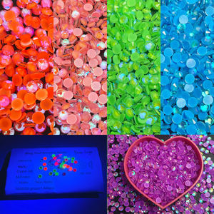 Panas beberapa warna SS6 -SS30 Neon AB warna bagian belakang datar tidak panas memperbaiki kaca Rhinestones untuk dekorasi DIY - Product Image 1