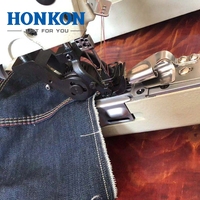 Machine à coudre à point de chaînette à 3 aiguilles à grande vitesse HONKON HK-927 pour jeans, 10 mm max. Épaisseur de couture efficace