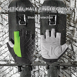 Gants de cyclisme demi-doigts de haute qualité, sports de plein air, combat, tir, résistants aux chocs, avec protège-poings rigides, randonnée, cyclisme, matériau PU - Product Image 4