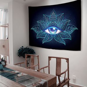 Third Eye Mysterious Hamsa Hand Wandteppiche Wand dekoration Spirituelles <span class=keywords><strong>Tarot</strong></span> Blue Evil Eye Tapisserie - Product Image 3