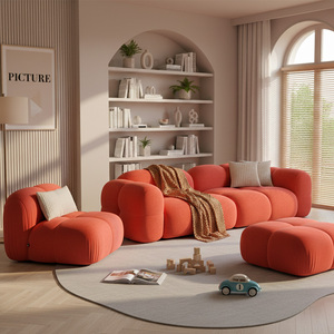 EU Puff Modern Velvet Set for Living Room Soft Fabric Cloud Couch Comfortable <b>Single</b> Double Triple Seat Sizes Available - Product Image 1