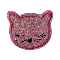 Patch kain bordir merah muda 3D, Applique untuk menjahit pakaian & dekorasi pakaian stiker Iron-On
