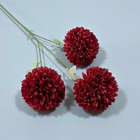 Fleur artificielle chrysanthème à trois têtes, pissenlit acanthosphere unique, fleur de mariage, décoration pour la maison et le salon, fausse fleur