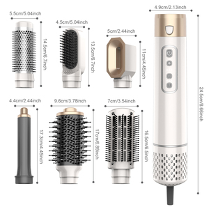 Styler rapide Brosse à air chaud One Step Hair Styler Sèche-cheveux Ligne rotative à 360 degrés Lisseur 5-en-1 à ions négatifs - Product Image 3