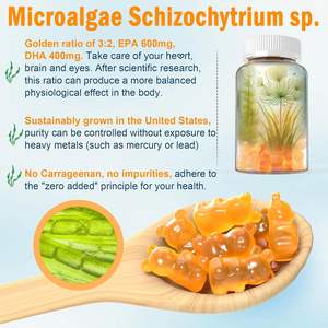 Gomitas OEM veganas Omega 3 con vitamina D3 K2 Omega 3 aceite de pescado algas EPA DHA MCT suplemento de aceite para el cerebro, los ojos, la salud inmunológica - Product Image 3