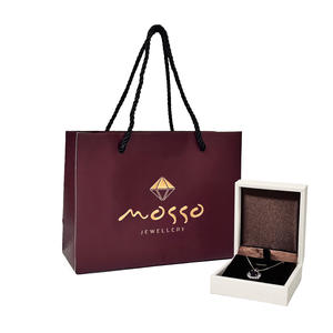 Sacs de shopping en papier écologique de luxe personnalisés avec logo, recyclables, estampage à chaud pour vêtements, chaussures, montres, couleur <span class=keywords><strong>bordeaux</strong></span>, vente en gros - Product Image 1