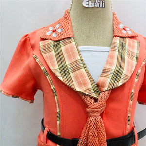 Elsali abiti per ragazze musulmane colletto alla moda piccolo con sciarpa decorazione di gioielli abito pieghettato <span class=keywords><strong>abbigliamento</strong></span> per bambini 3 pezzi - Product Image 3