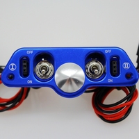 Interrupteur double en métal à double alimentation avec points de carburant doubles RC 5x Interrupteur RC robuste marche/arrêt pour accessoire d'avion RC