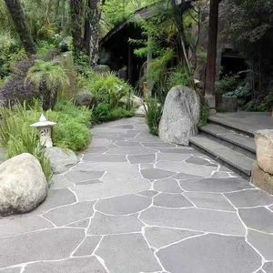 بلاط رصف من الحجر الأزرق البازلتي الرمادي الطبيعي للأرضيات الخارجية، بلاط حجري أزرق بتشطيب مطفي ومعالج بالرمل - Product Image 5