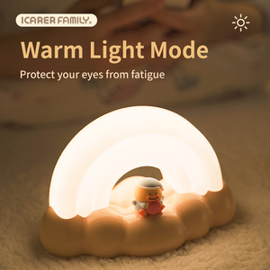 Veilleuse rechargeable ICARER, veilleuse arc-en-ciel en ABS, veilleuse LED, animal mignon, lampe <span class=keywords><strong>pour</strong></span> enfants, bébé, chambre d'enfant, lumière douce au toucher, lampe de chevet <span class=keywords><strong>pour</strong></span> dormir - Product Image 4