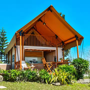 Tenda Safari Lodge di lusso impermeabile all'aperto per hotel e <span class=keywords><strong>resort</strong></span> <span class=keywords><strong>Glamping</strong></span> a doppio strato con pali in fibra di vetro e fibra di carbonio - Product Image 6