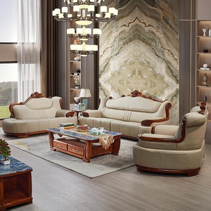 Set di Divani in Vera Pelle di Alta Qualità con Struttura in Legno d'Ebano, Stile Cinese Moderno a Forma di U, Arredamento per Soggiorno in Legno Massello - Product Image 2
