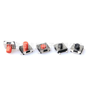 สวิตช์สัมผัสแบบติดตั้งบนพื้นผิว Jiehao ขนาด 6x6 มม. หัวสีแดง 4 5 ขา SPST 500mA 3.3VDC 6-24V ขาทองเหลือง - Product Image 2