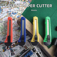 Couteau utilitaire de sécurité portable avec lame détachable et manche en plastique pour usage domestique