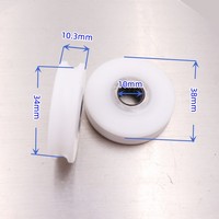 Rouleaux en nylon à gorge en U 10x38x10.5mm PA66 GF30 avec roulement NK1010 pour portes coulissantes