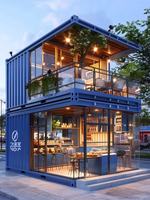 Café-restaurant en conteneur maritime entièrement personnalisé, kiosque mobile préfabriqué, boutique modulaire à montage rapide pour centre commercial
