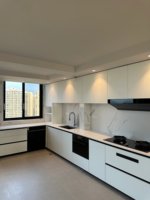 Aparador Flotante Blanco con Cajones y Estante Abierto, Moderno, Lacado, sin Tiradores, para Comedor, Personalizado