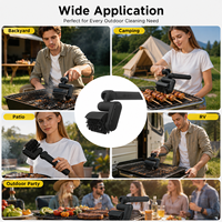 Brosse de nettoyage électrique pour barbecue sans fil rechargeable, outil de nettoyage de barbecue 2000 mAh, tête rotative à 2 vitesses, angle réglable, protection anti-éclaboussures