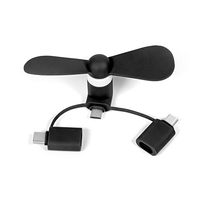 Cadeaux promotionnels : Mini-ventilateur USB 3-en-1 avec ports Type-C et Micro USB pour refroidir le téléphone – Cadeau de collaboration